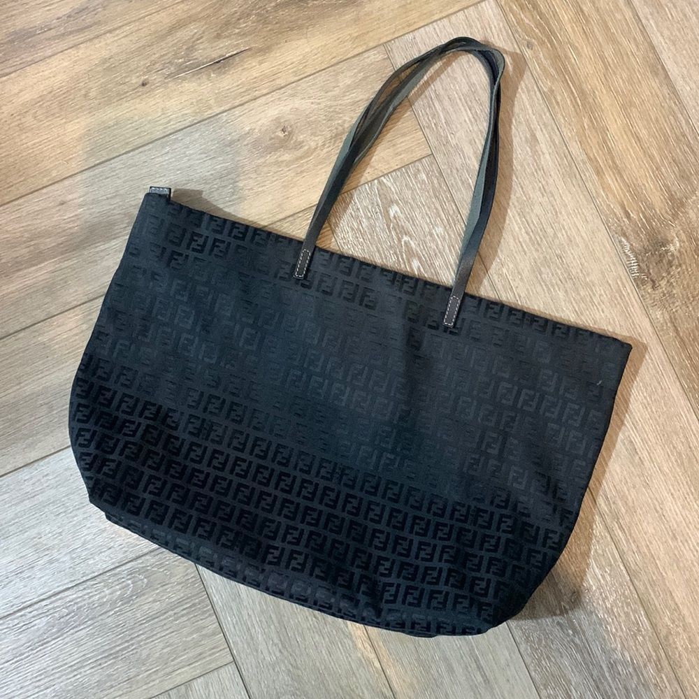 Fendi Canvas Logo Tote Bag